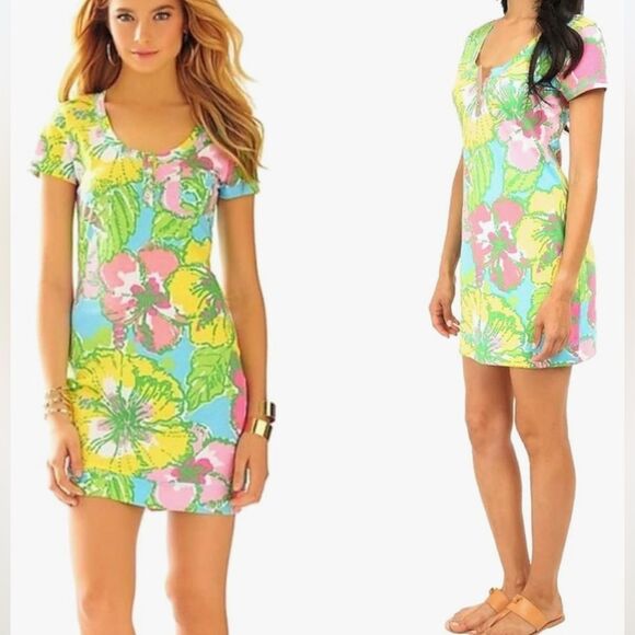 Lilly Pulitzer Dresses & Skirts - Lilly Pulitzer Britton Shirt Sleeve Henley Dress - size Small